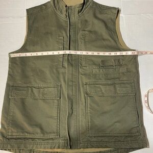 RedHead Vest Green Duck Canvas Camp Hunting Jacket Men’s Sz M Fleece Lined